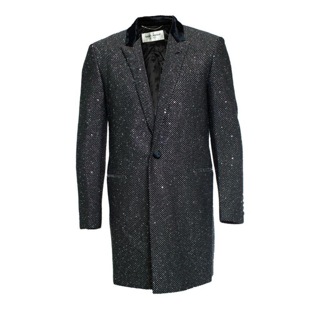 Saint Laurent, Long glitter sequins blazer jacket